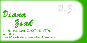 diana zsak business card